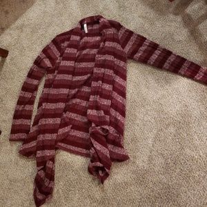 Wine striped cardigan
